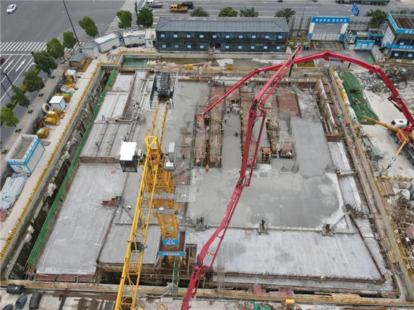 浙商腾博汇游戏官网总部大楼项目主楼区域地下室结构顺遂完成浇筑